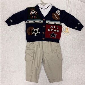 NWT All mine Star Sports Cardigan and Pants Set size 6/9m